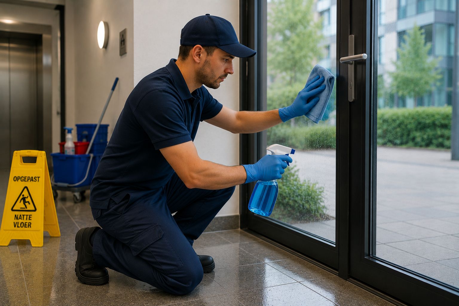 Rama medewerker aan het werk bij een bedrijfspand
